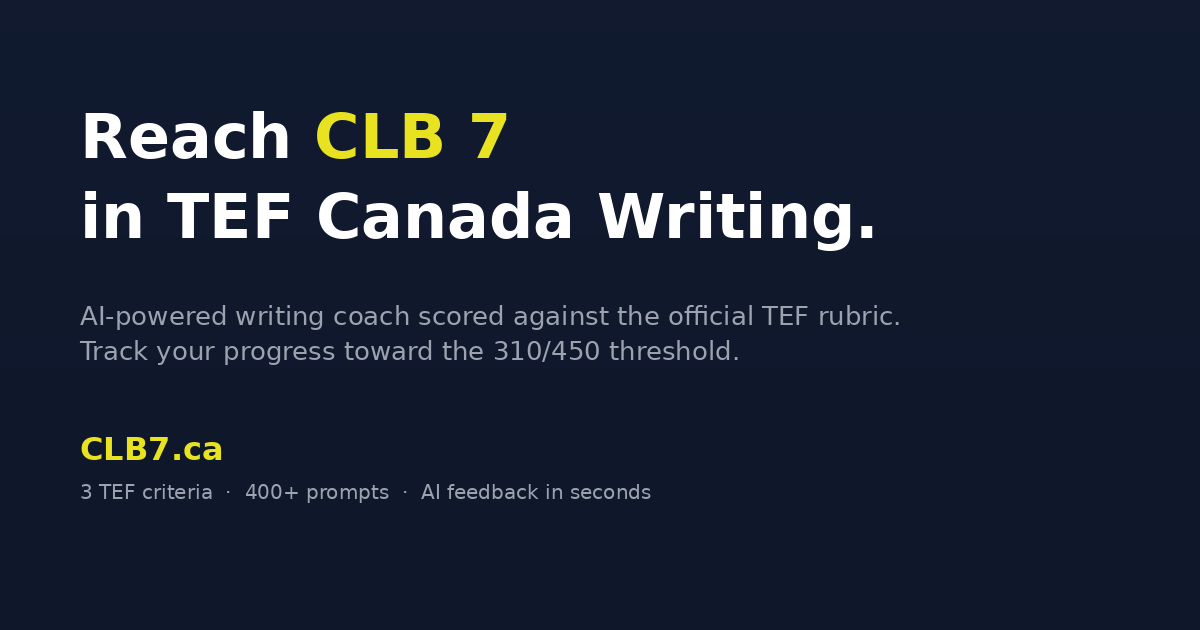CLB7.ca — Reach CLB 7 in TEF Canada Writing